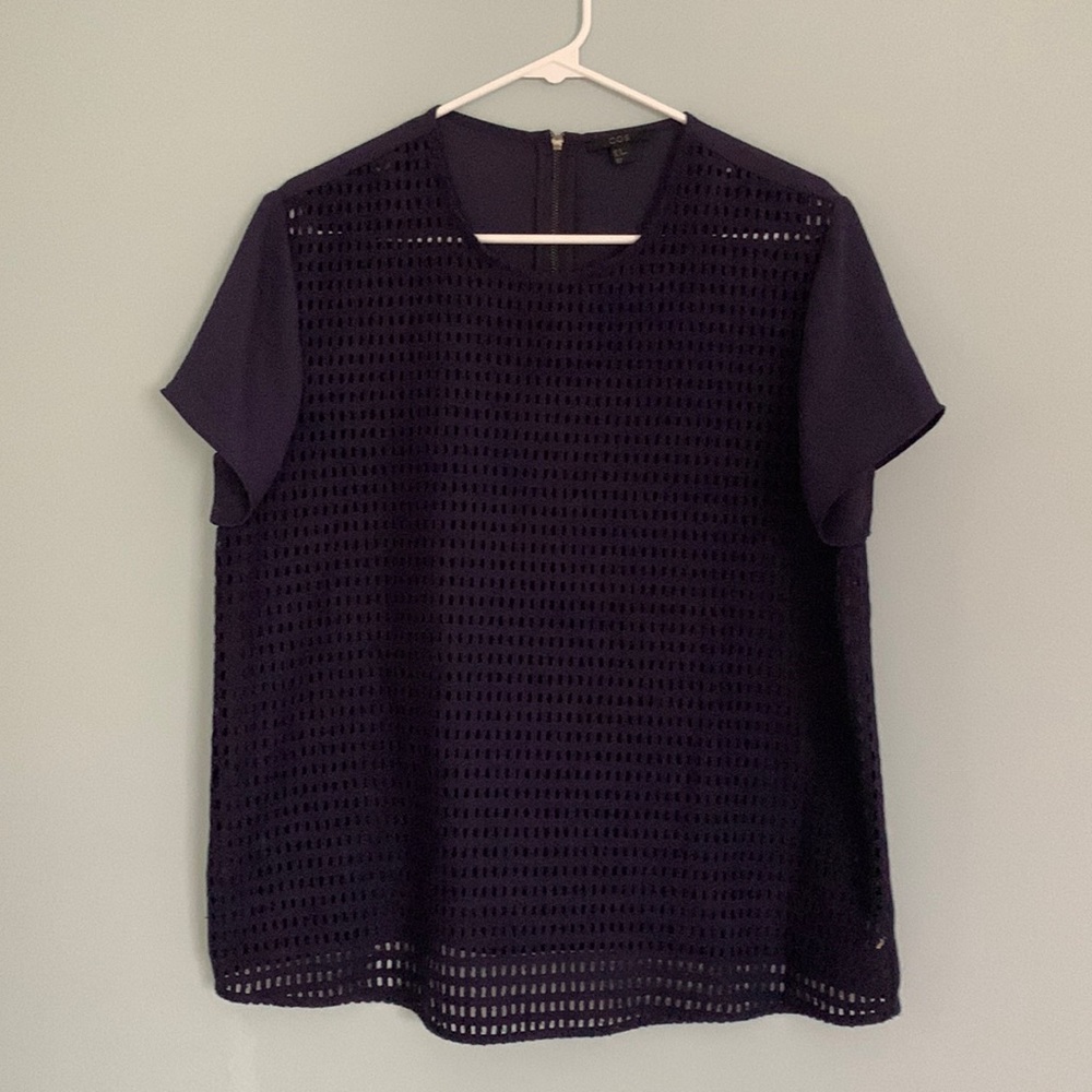 COS  Navy Blue zip back blouse size 12